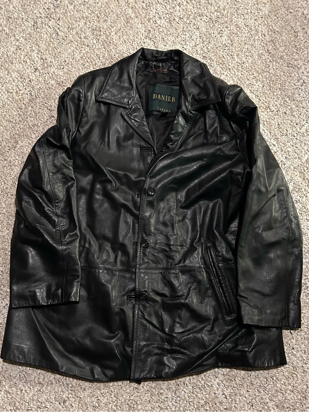 Vintage Danier Women’s Black Leather Coat - Size L - Picture 2 of 8